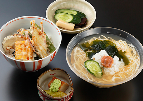 鱧素麺と夏野菜天丼セット